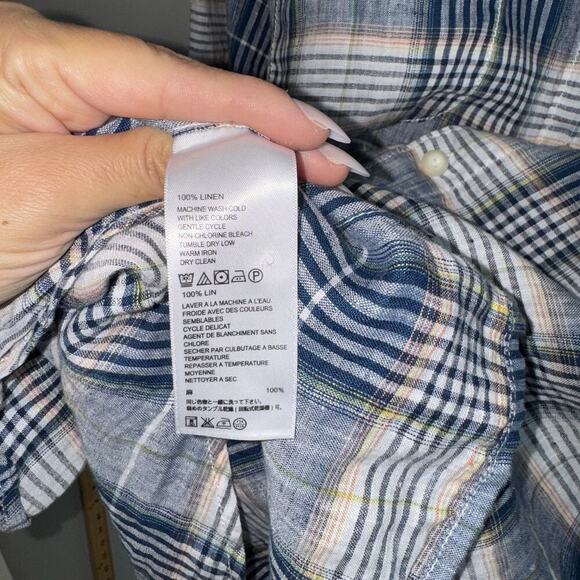 Tommy Bahama Men’s 100% Linen Button Up Short Sleeve Shirt XL Lightweight Blue - Picture 5 of 8